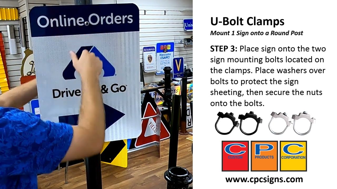 CPC U-Bolt Clamps for Mounting Signs onto a Post