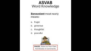 ASVAB Speed: Word Knowledge Question #8 (60 seconds)