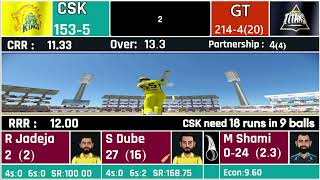 Live CSK vs GT | Chennai vs Gujarat Live IPL Scores & Commentary | 2nd inning last 2 over highlights