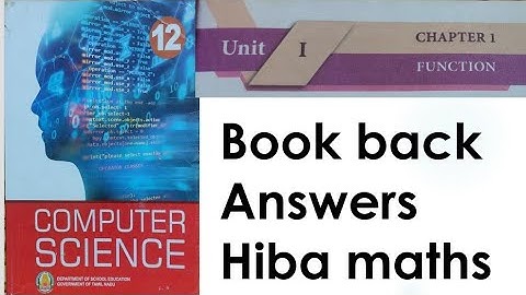 12th computer science unit 1 functions book back answers