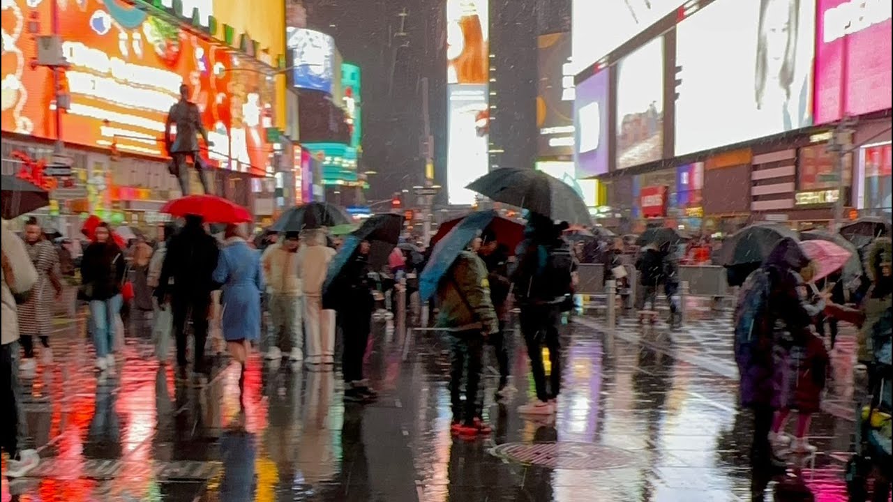 New York Manhattan Raining Times Square Sunday Night Live YouTube
