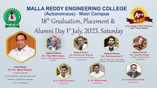 LIVE: MALLA REDDY ENGINEERING COLLEGE(Autonomous) - Main Campus18th Graduation day