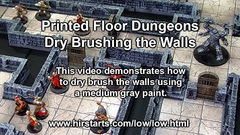 Printed Floor Dungeon - Dry Brushing the Walls