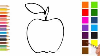 Colouring an Apple 🍏 l Fruits Coloring Pages l How to Color l Rainbow Art l #shorts