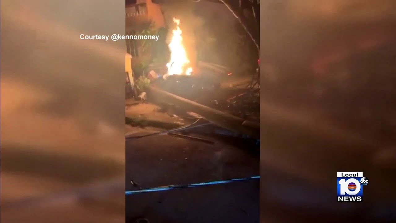 Surveillance video shows fiery Miami crash that killed Lamborghini ...