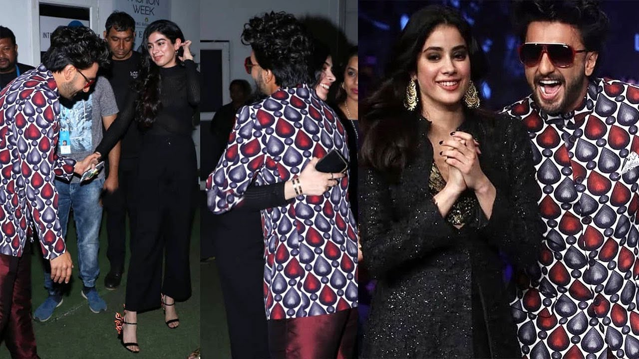 Ranveer Singh Shows Love For Sisters Jhanvi & Khushi Kapoor & Gave So Much Respect @Fashion Week - YouTube