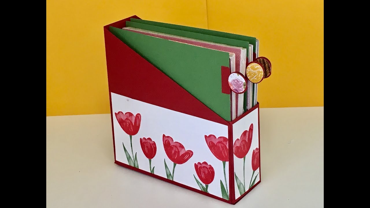 Magazine Style Storage Box - Ideal for DSP Stacks - Tutorial with Stampin' Up Tempting Tulips