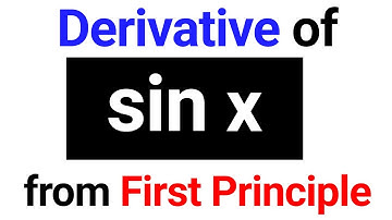 Derivative of sin x from First Principle | Maths Class 11 | JP Sir