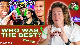 Adults React To Eurovision 2023 Top 10! (Part 2) | Singer Reaction!