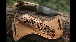 Art in Leather: Creating a Hand-Tooled Floral Knife Sheath (ASMR)