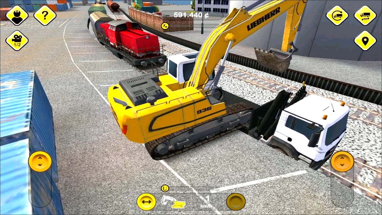 Excavator Loading trucks - Construction Simulator 2014 - YouTube