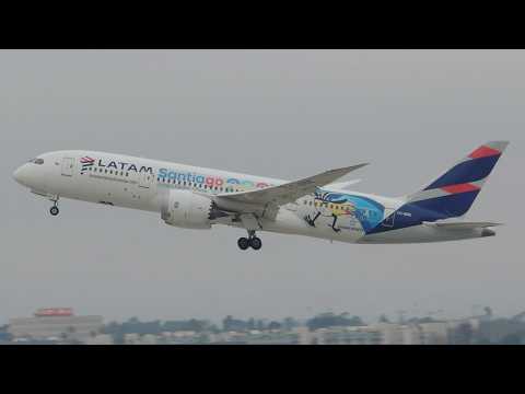 LATAM Boeing 787-8 Santiago [CC-BBE] takeoff from LAX