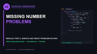 DSA-042: Missing Number Problems | Java DSA