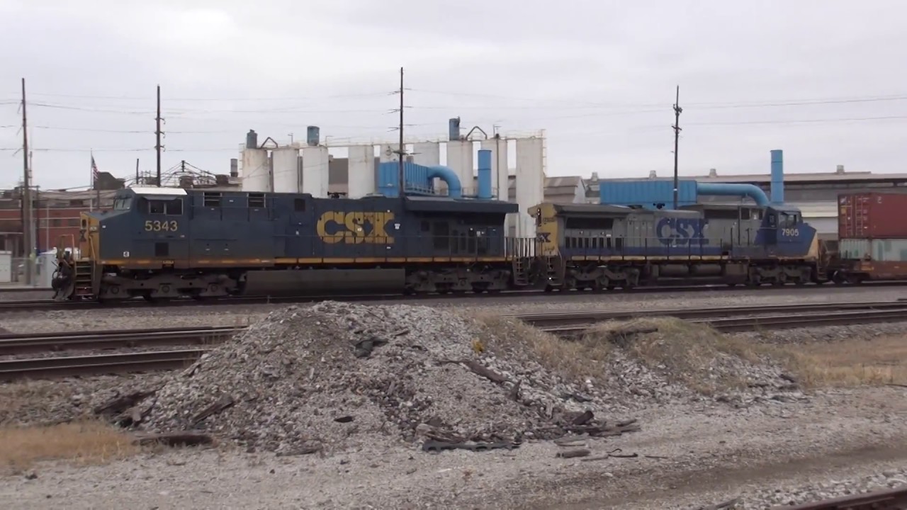 CSXT 5343 7905 Lead KCS IKCVN WR Tower Granite City, IL 10/28/2017 ...