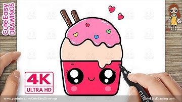 How to Draw a Cute Cup Ice Cream Easy Step by Step for Kids