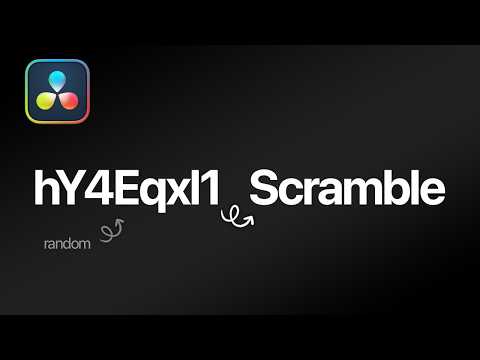 How To Make a Text Scramble Effect in DaVinci Resolve