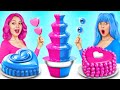 Pink vs blue cake decorating challenge one color delicious kitchen hacks by yummy jelly