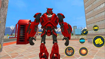 trò chơi Ô tô siêu RoBot biến hình * Flying Helicopter Robot Car Transform * Android iOS Gameplay