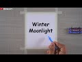 How to draw winter scenery  easy winter season drawing  winter moonlight drawing oil pastel