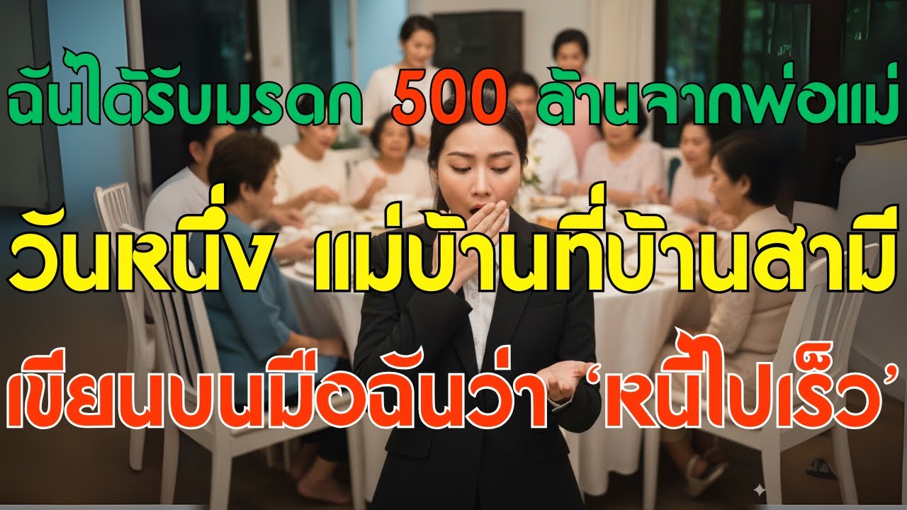 ฉันได้รับมรดก 500 ล้านจากพ่อแม่ วันหนึ่ง แม่บ้านที่บ้านสามีเขียนบนมือฉันว่า “หนีไปเร็ว!”