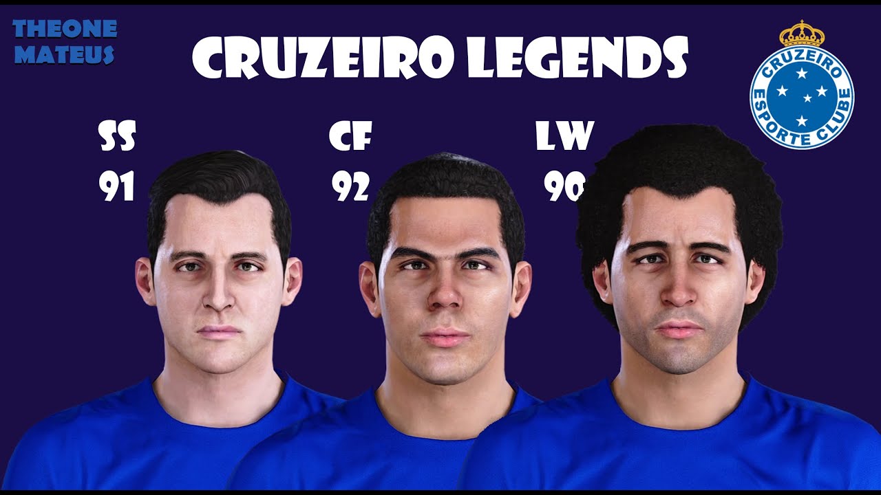 Cruzeiro Legends: Tostão, Joãozinho e Ronaldo Face Build Stats PES eFootball