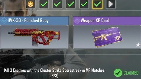 Call Of Duty Mobile Kill 3 Enemies with the Cluster Strike Scorestreak in MP Matches Task Complete