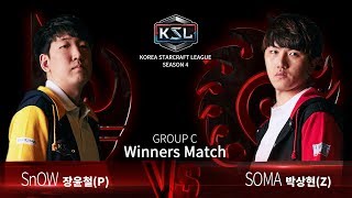 SnOW vs SOMA PvZ - Ro16 Group C Winners - KSL Season 4 - StarCraft: Remastered