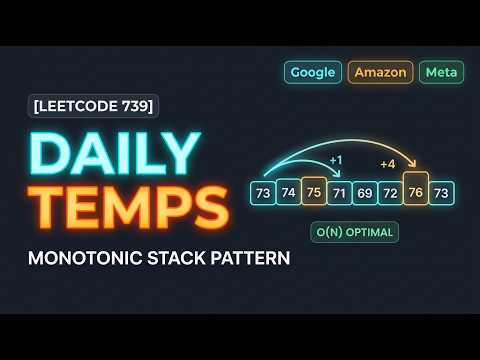 Daily Temperatures (LeetCode 739): The Monotonic Stack Pattern for Placement OAs