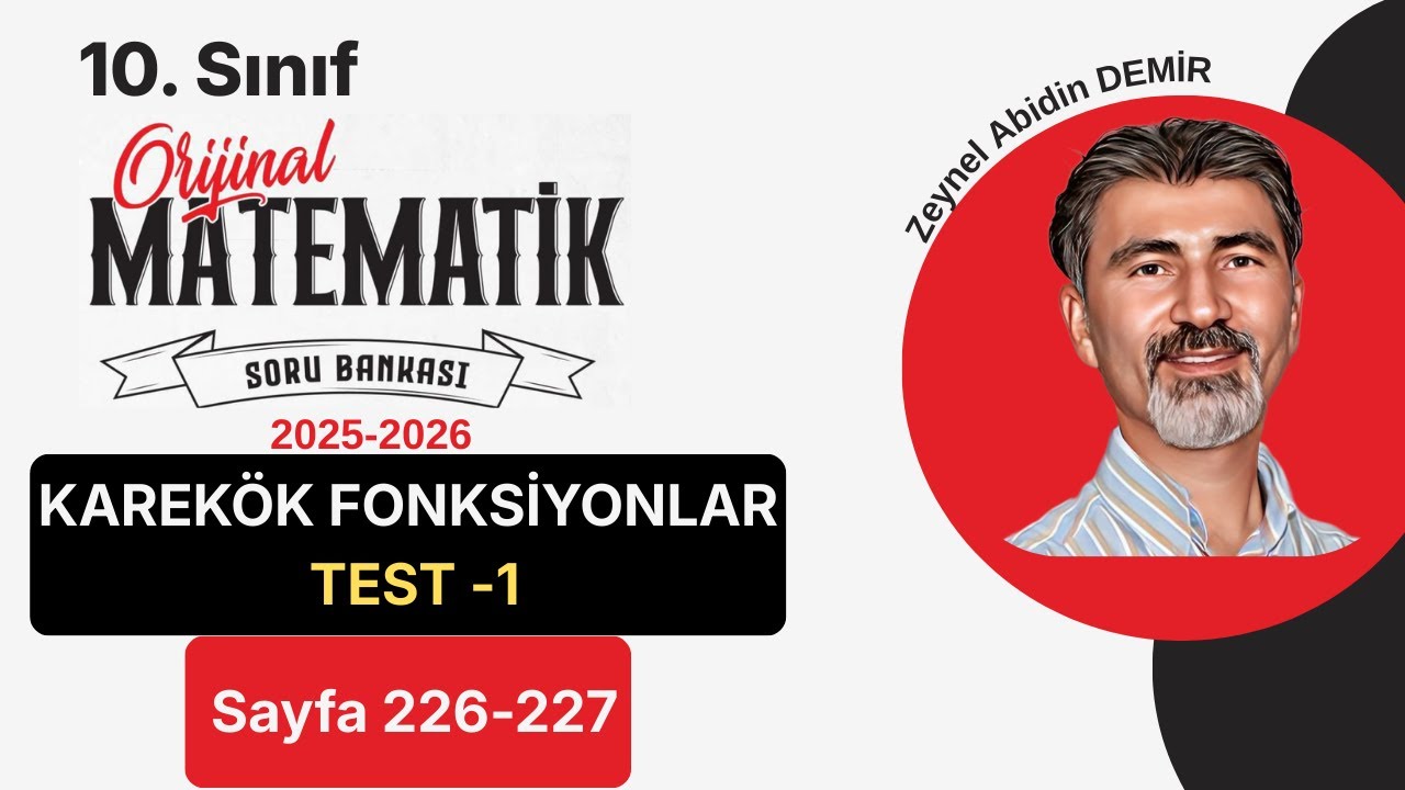 2025-2026 10.Sınıf Matematik Orijinal Yayınları SB  / Karekök Fonksiyonlar Test-1 (sayfa 226-227)