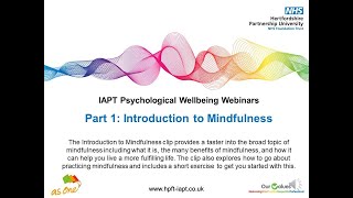 Part 1: Introduction to Mindfulness