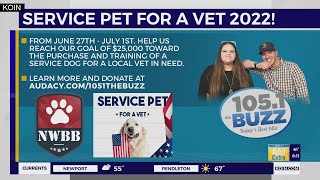 Help 105.1 The Buzz reach fundraising goal for 'Service Pet for a Vet'