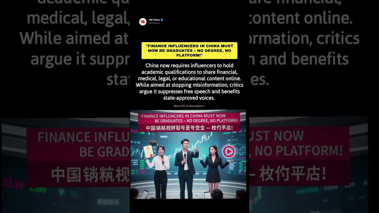 "Finance Influencers in China Must Now Be Graduates – No Degree, No Platform!"