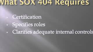 Requirements of SOX Section 404