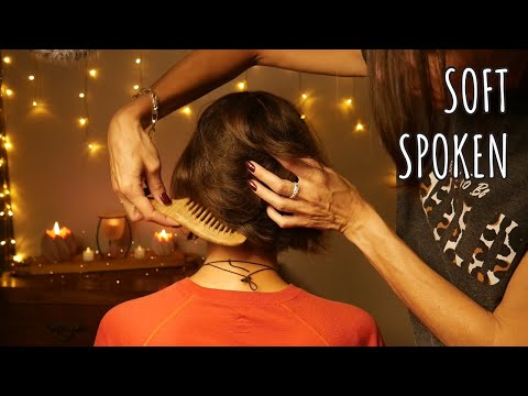 Tranquil relaxation - hair brushing and back tracing - Soft spoken ASMR with Elisabeth