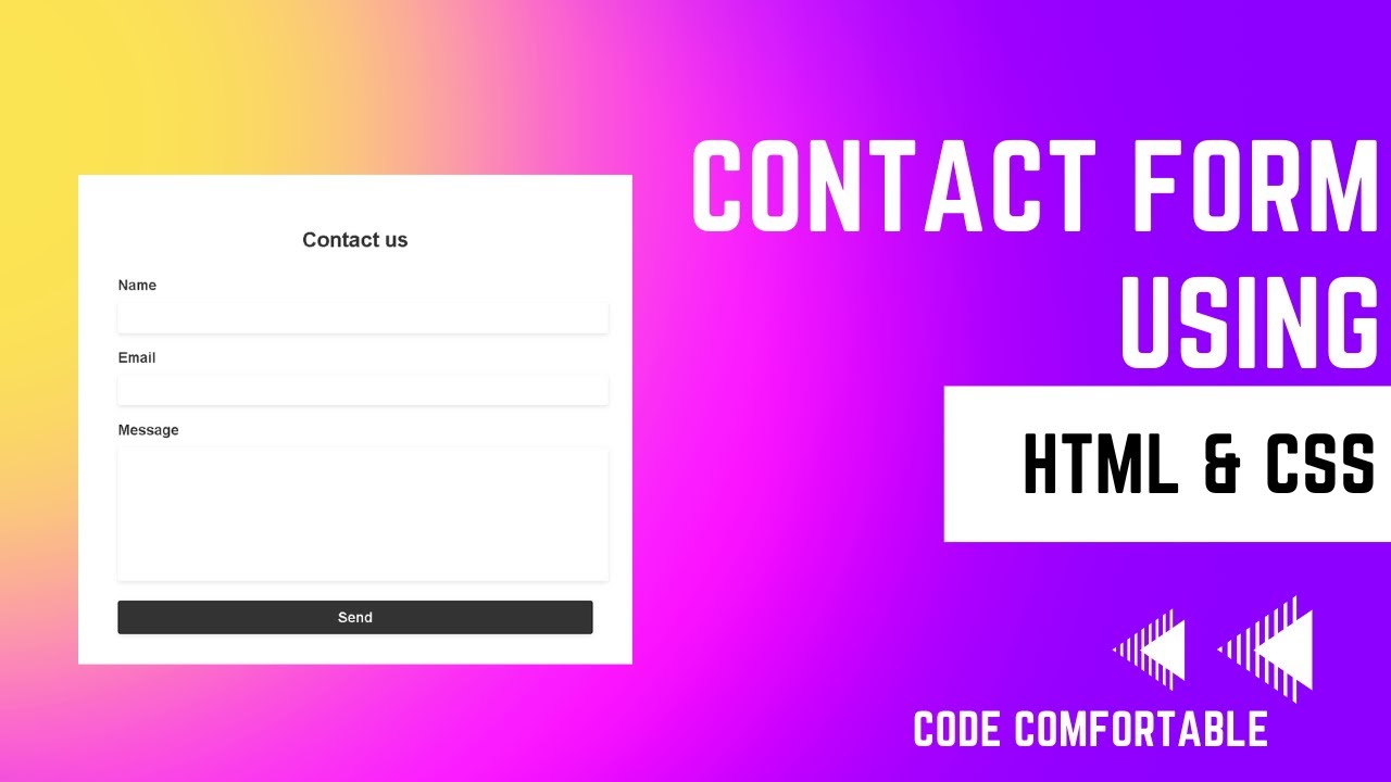 Contact Form using html and css(2023) - #contactform - YouTube