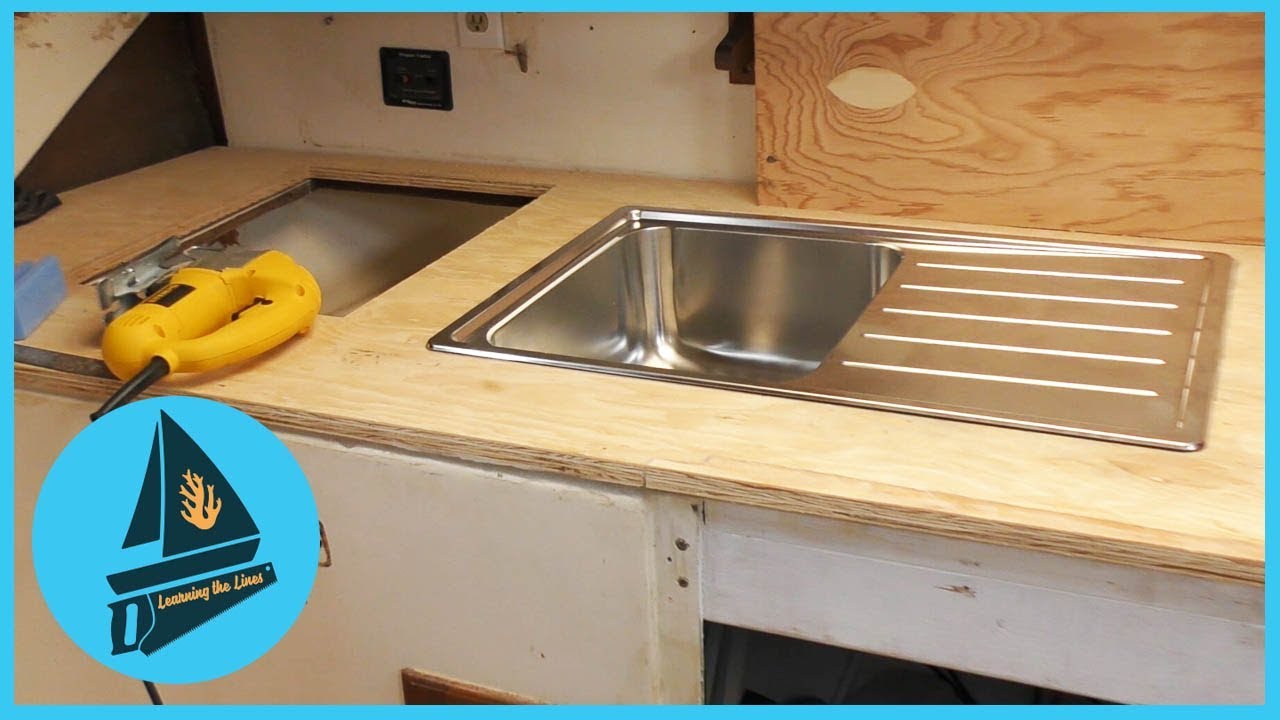 55. IKEA Sink on a Yacht? – Galley Refit Progress | Learning the Lines – DIY Sailing