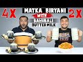 Matka biryani eating challenge  bahubali buttermilk challenge  eating competition viwa food world