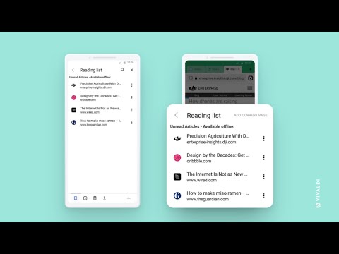 Vivaldi on Android adds a Reading List and makes translations easier with a new Translate Panel