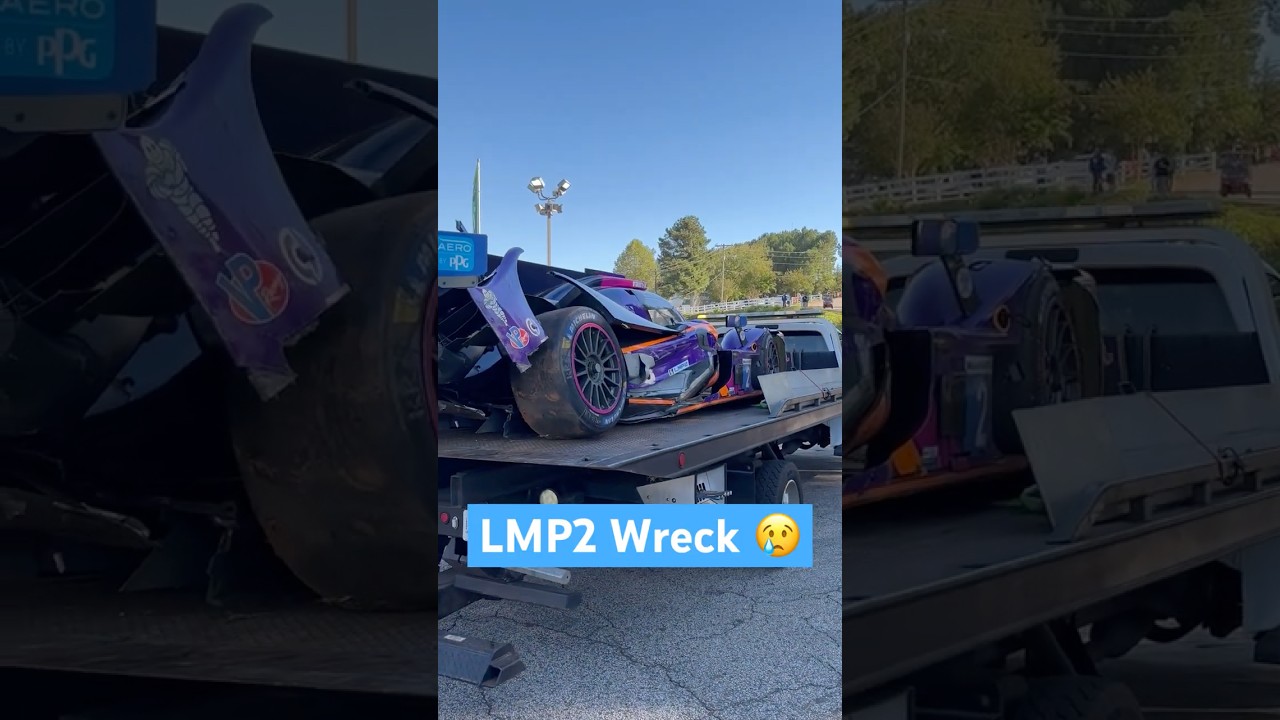 Wrecked LMP2 Race car at Petit Le Mans 😢