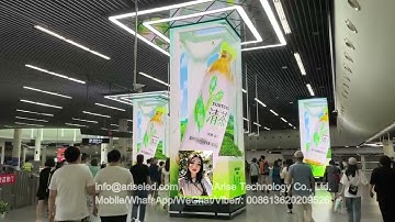 High definition Four Sided LED Screen Pillar column pillar led panel square pole Led Display Front S