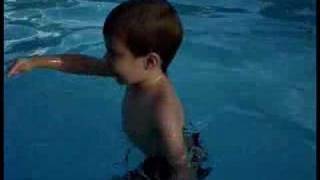 Liam swims at age 3