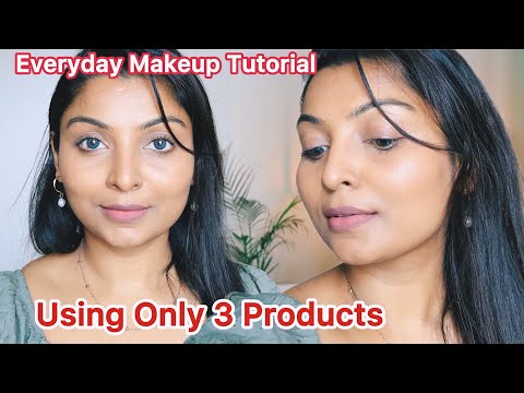 தமிழில்: Everyday Makeup Using Only 3 Products | Beginner Makeup Tutorial in Tamil