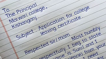 How to write application for College Leaving Certificate in English | College Leaving Certificate