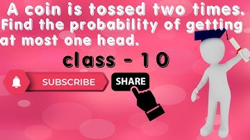 A coin is tossed two times. Find the probability of getting at most one head