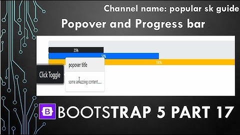 Bootstrap 5 complete | Popover and Progress bar part 17 | popular sk guide | in hindi