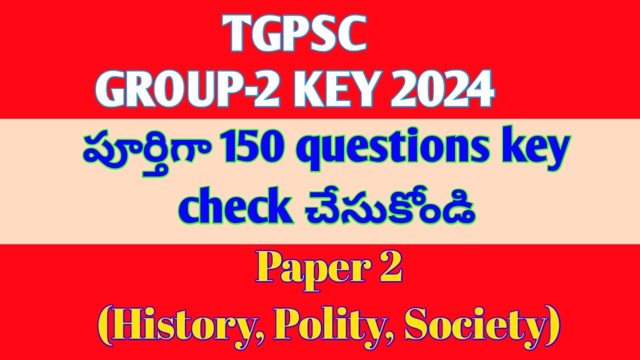 Tspsc Group2 paper 2 key 2024 ||TGPSC group 2 paper 2 key 2024 ||Group2 ...