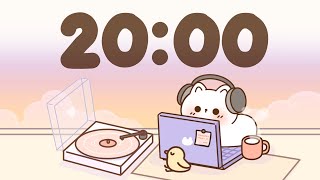 20 Minute Timer 🐱 Chill lofi timer for study