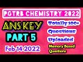 PG TRB Chemistry Answer Key 2022 by Private Candidate Part VI