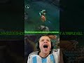 Jynxzi gets shocked after Dantes got a triple kill in League of legends👌👌👌