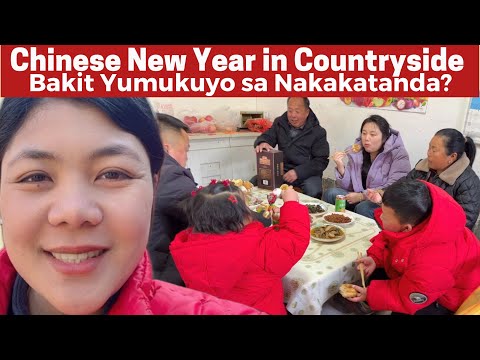 Filipina in China Celebrating the Chinese New Year in Countryside with Chinese family. 